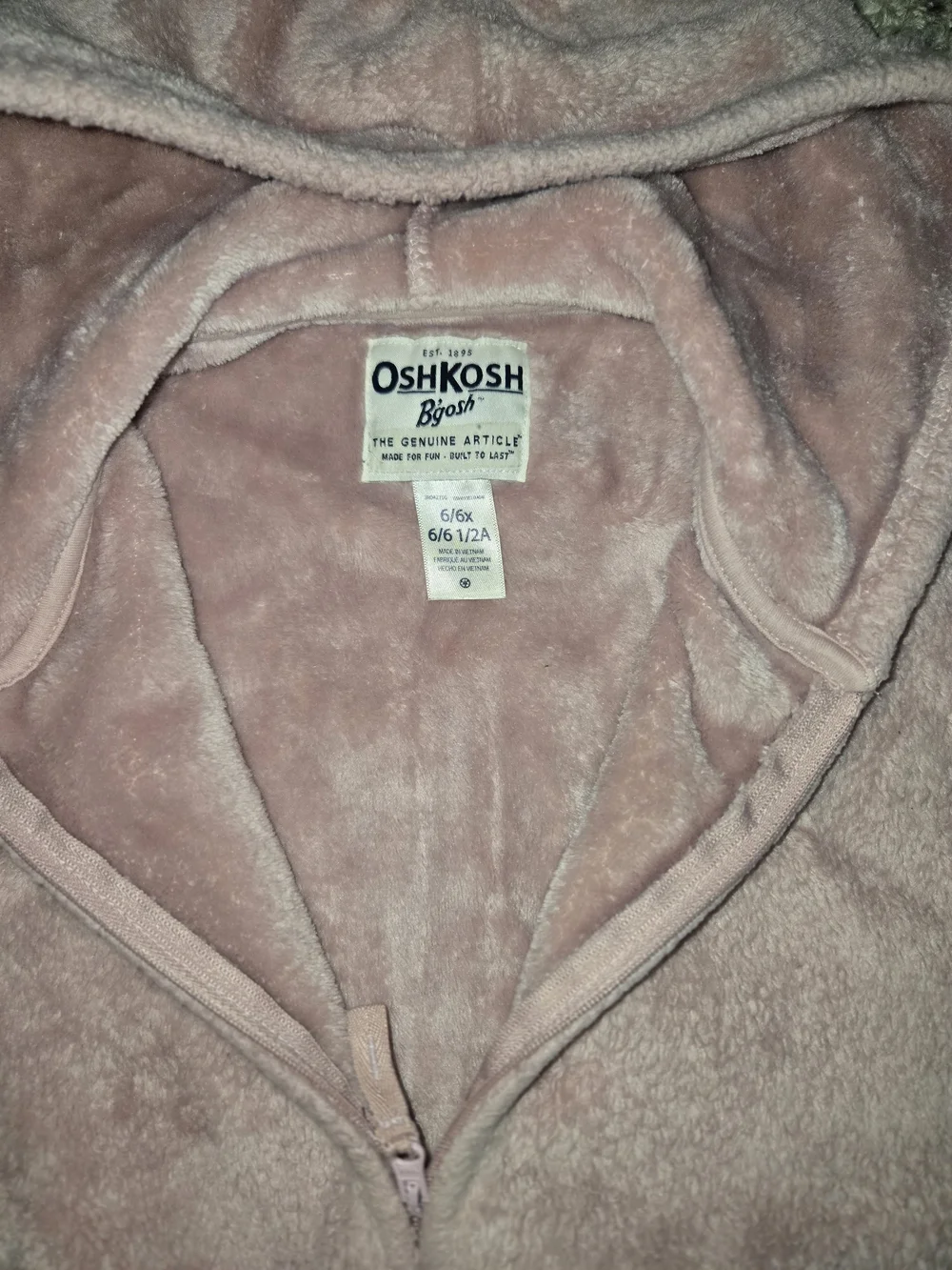 OshKosh B'gosh Plush Hooded Zip Jacket in Light Pink